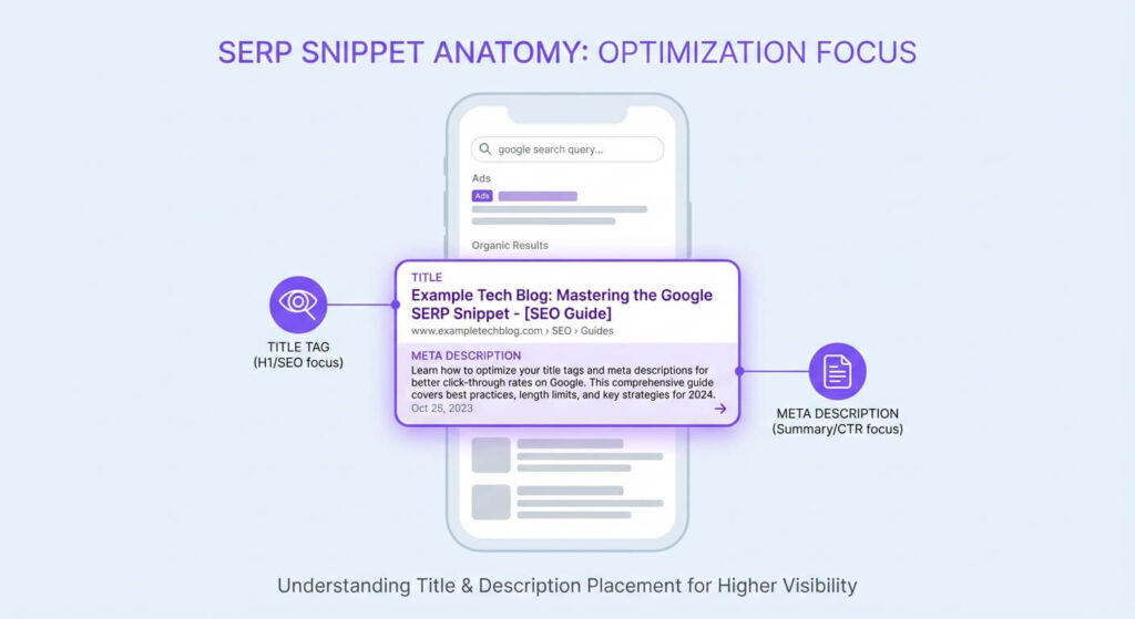 snippet Google con meta description evidenziata per aumentare CTR
