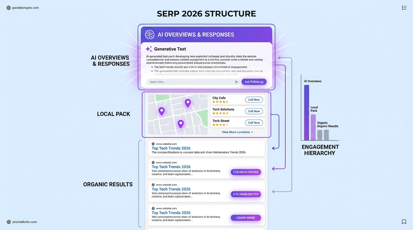 SERP 2026 con AI Overviews e risultati zero-click: dove finisce l’attenzione dell’utente
